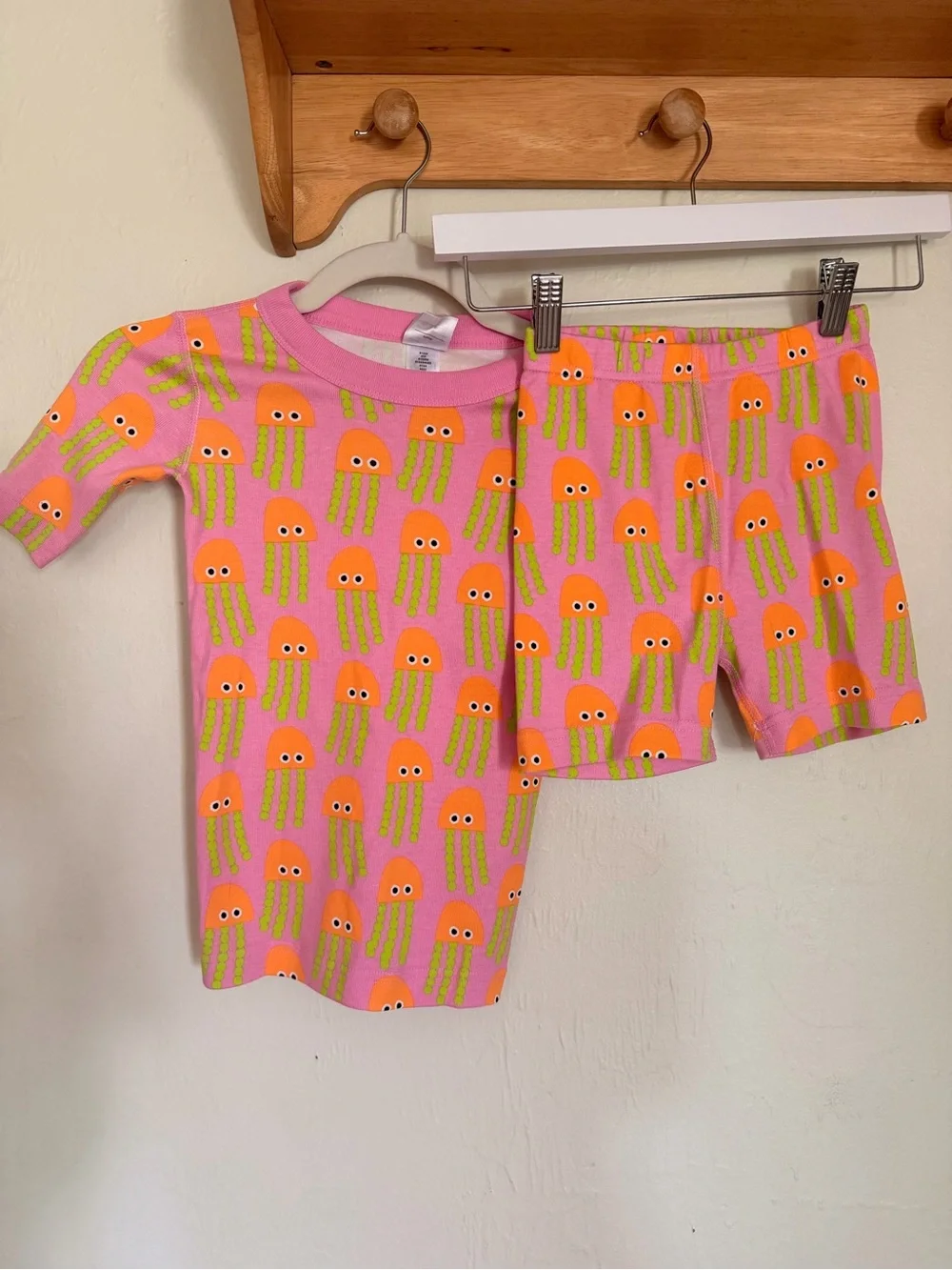 Hanna Andersson Pink Short-Sleeve Jellyfish Pajama Set